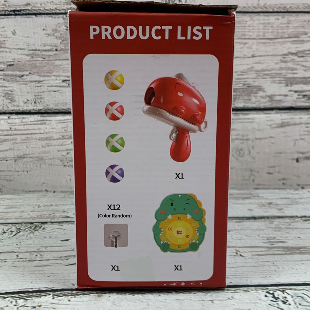 Dinosaur Sticky Ball Gun Toy - Dartboard Target Shooting Launcher - Open Box - Picture 7 of 9